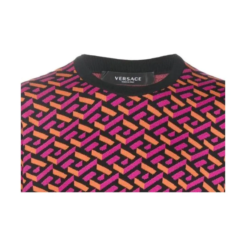 VERSACE Greca Pattern Crewneck Sweater-4