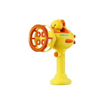 JOY FUER Cute Little Yellow Duck Rainbow Machine Bubble Machines