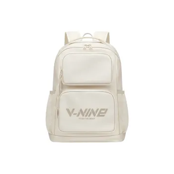 V.NINE Fabric Laptop Bag Backpack Regular Unisex Light Sand/Obsidian Black