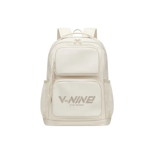 V.NINE Fabric Laptop Bag Backpack Regular Unisex Light Sand/Obsidian Black