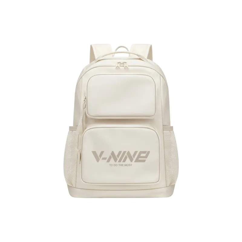 V.NINE Fabric Laptop Bag Backpack Regular Unisex Light Sand/Obsidian Black-1