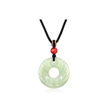 Emerald Dynasty Hetian Jade Necklaces White Jade/Pale Greenish White Jade Unisex