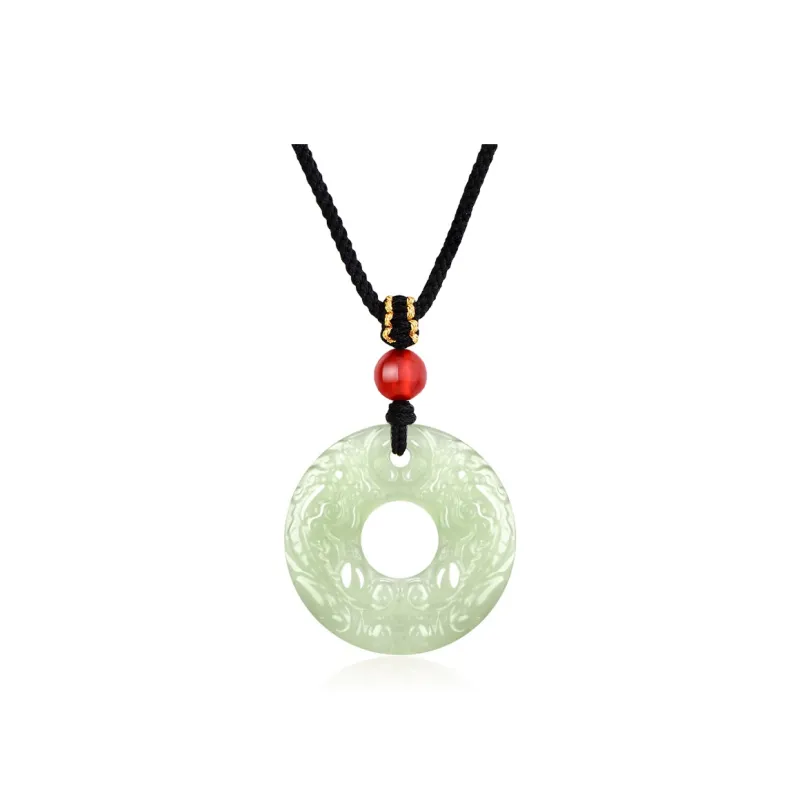 Emerald Dynasty Hetian Jade Necklaces White Jade/Pale Greenish-White Jade Unisex-0