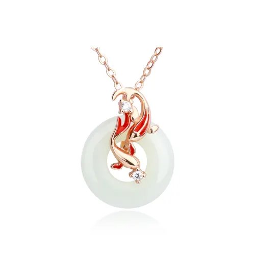 CHINA GOLD Necklaces Pale Greenish-White Jade Women's