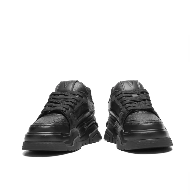 Meixi Lightweight Height Increasing Low Top Skateboard Shoes Men's Black-2