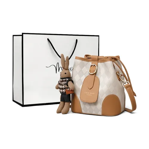 MILLIE'S Cow Leather Shoulder Bag, Crossbody Bag, Bucket Bag Regular Women's Ecru