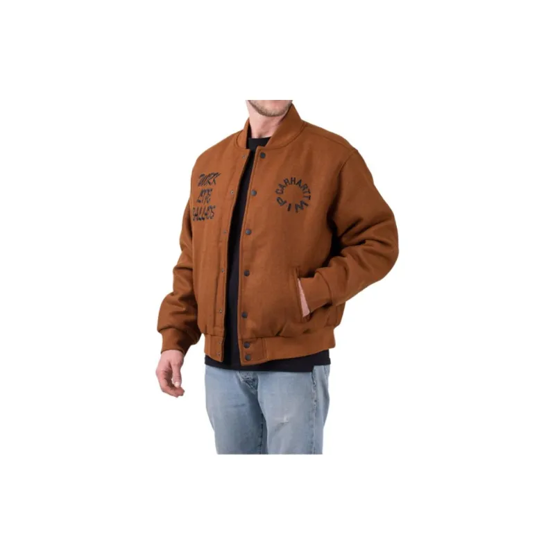 Carhartt WIP Logo Embroidered Varsity Bomber Jacket-3