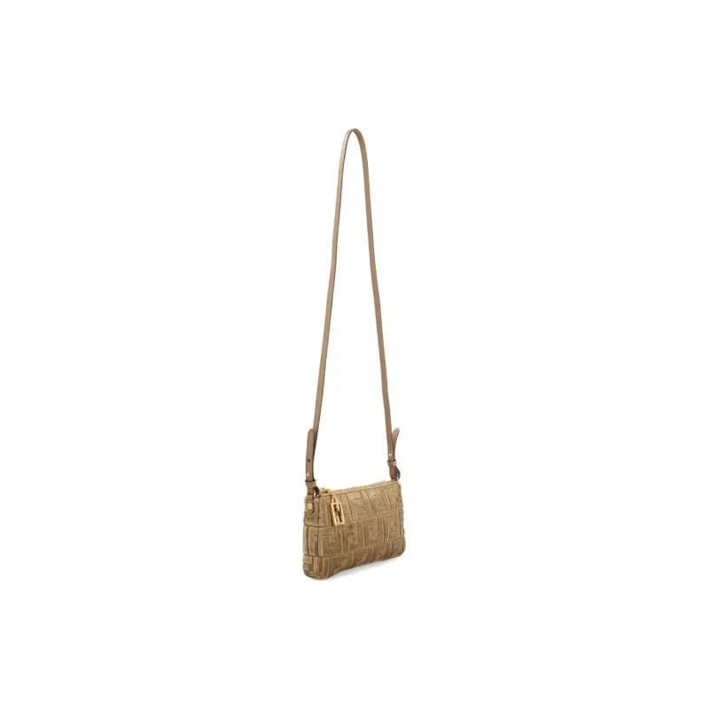 FENDI Velvet Clutch Women's Light Brown-2