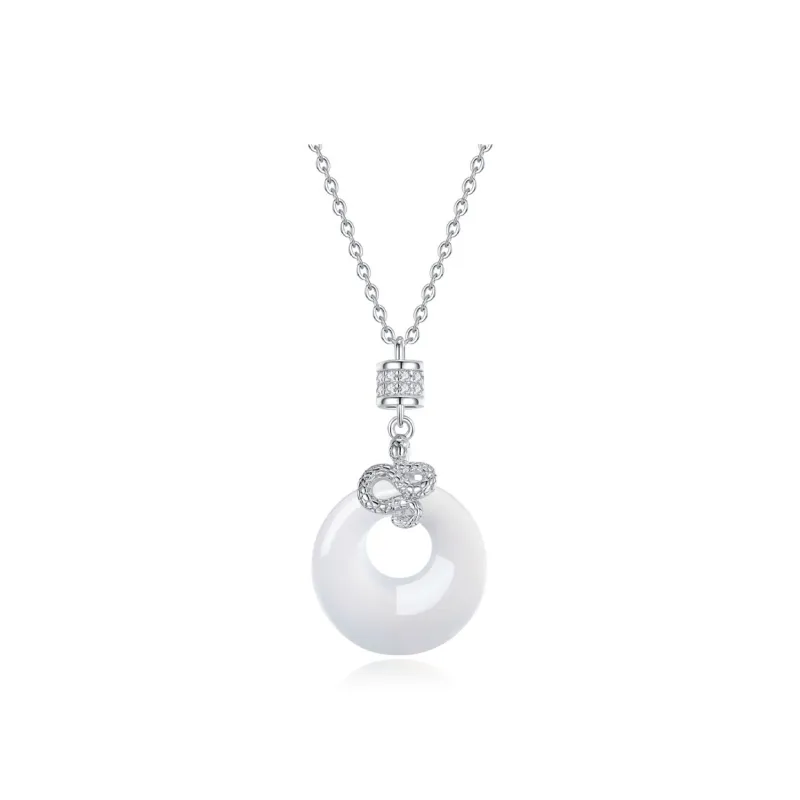 Emerald Dynasty Chalcedony Jade Necklaces Women's-0