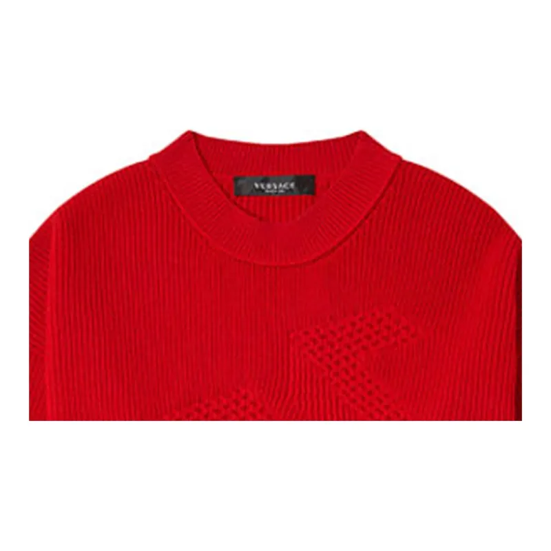 VERSACE Fitted Knitwear Men's Red-4
