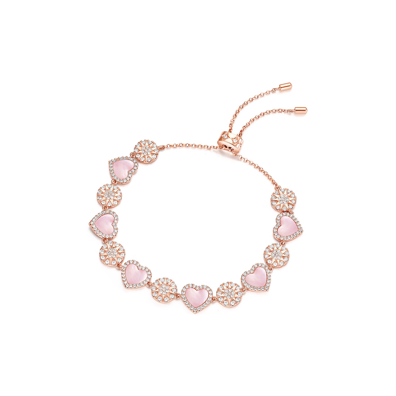 *apm MONACO* ピンク NACRE HEART & DOT ブレスレット Pink Nacre Heart & Dot Adjustable bracelet | APM Monaco