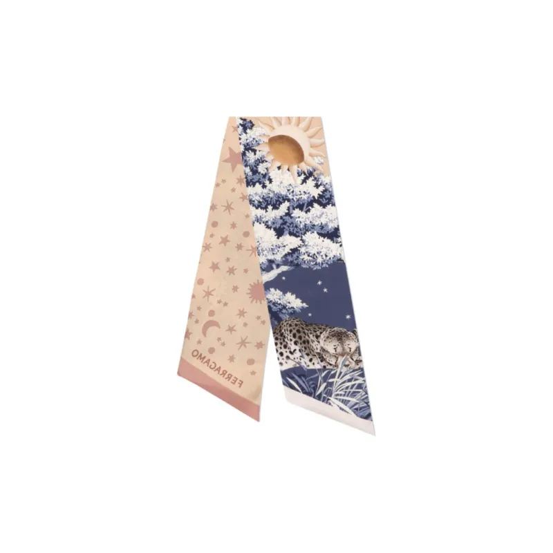 FERRAGAMO Mulberry Silk Hair Bands Women's Pink-1