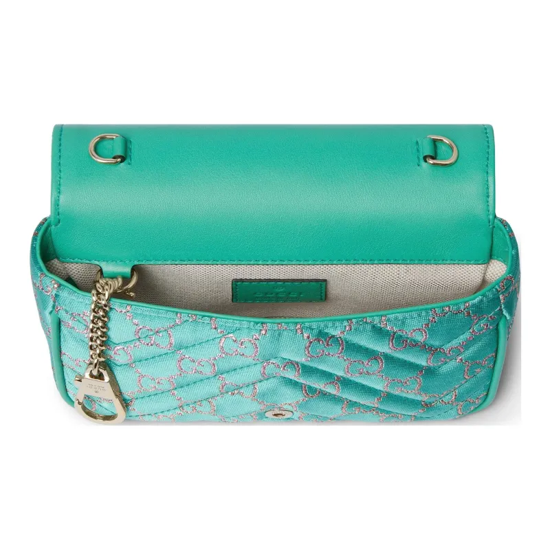 GUCCI GG Marmont Canvas Shoulder Bag Extra Mini Women's Light Blue-4
