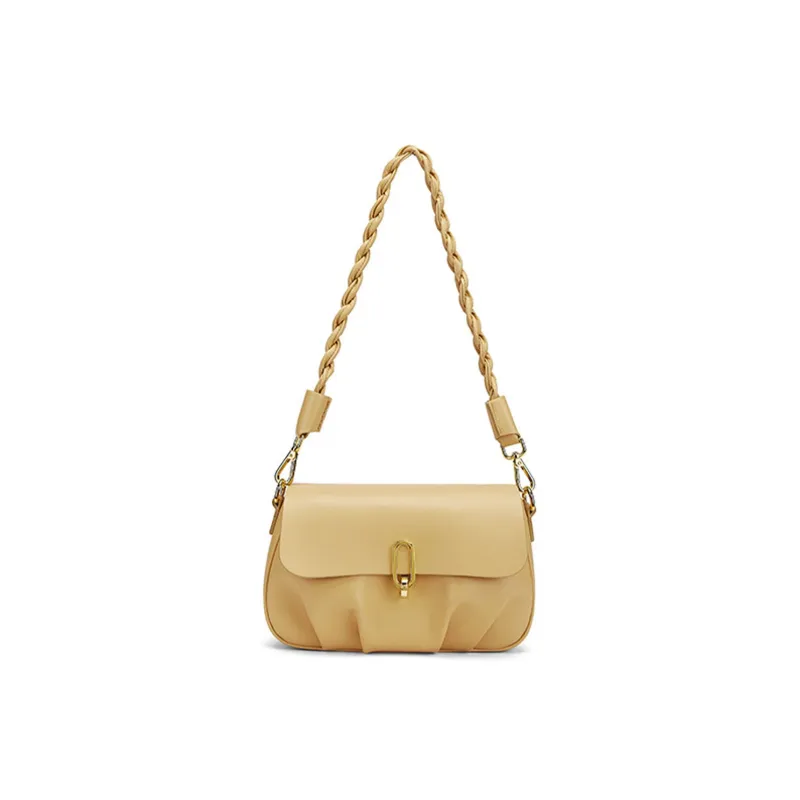 FAIRWHALE Synthetic Leather Shoulder Bag Women's Ecru/Milk Tea Beige-11