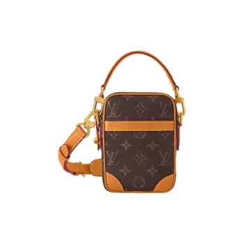 LOUIS VUITTON Danube Cow Leather Shoulder Bag, Crossbody Bag, Handbag Men's Brown