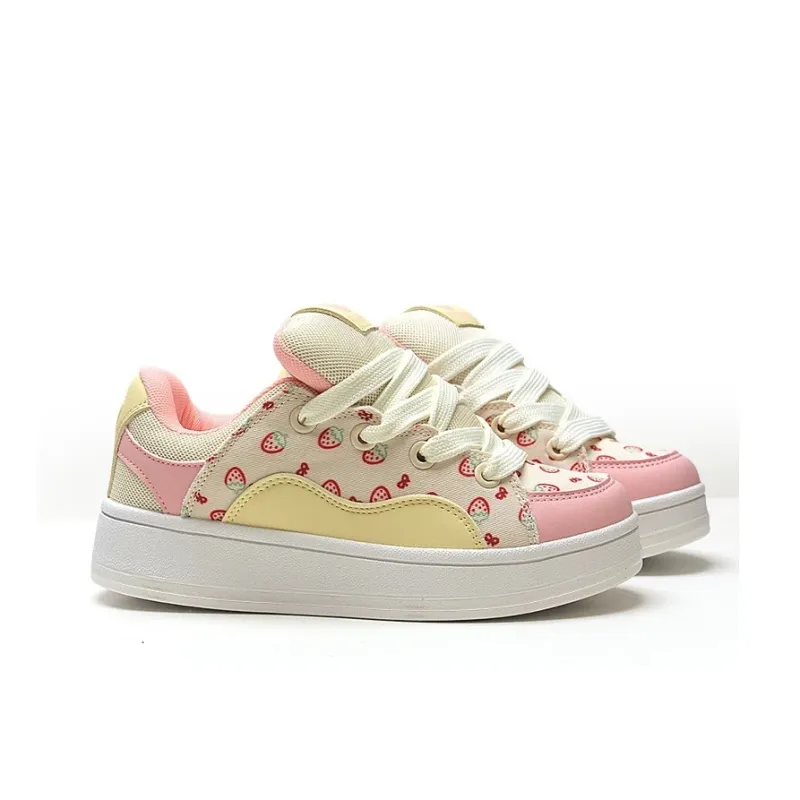 Betu Low Top Skateboard Shoes Women's Strawberry Pink-2