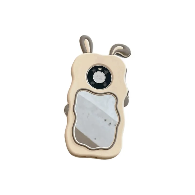 BYZ Silicone Material Bunny Ears Mirror Compatibility Huawei Mate40/50/60 Pro P40/P40 Pro Phone Case-0