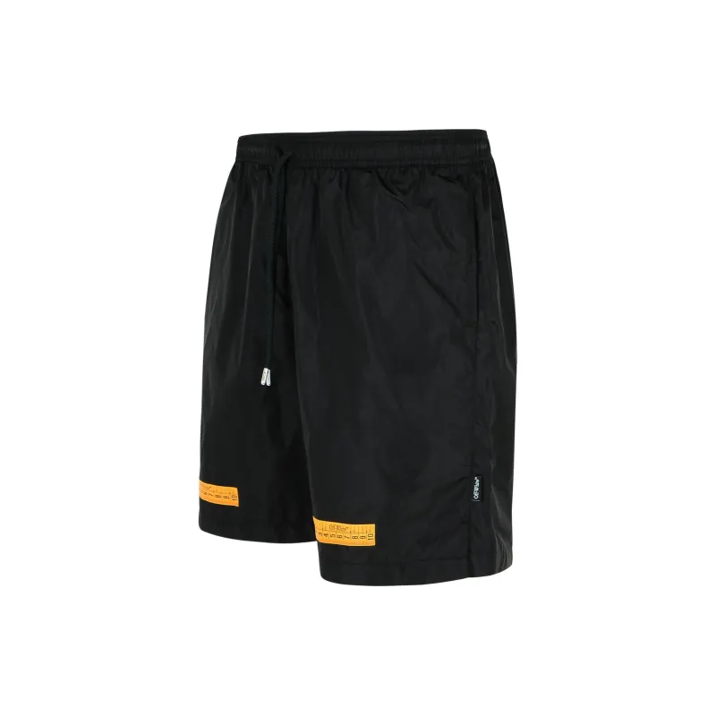 OFF WHITE Logo Patch Drawstring Swim Shorts-2