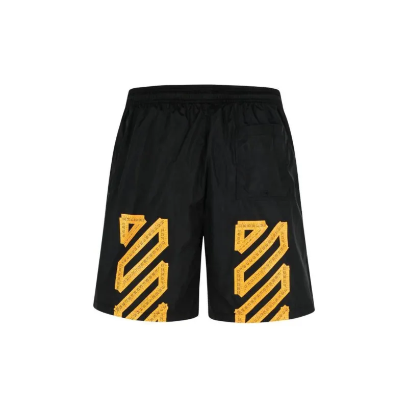 OFF WHITE Logo Patch Drawstring Swim Shorts-1
