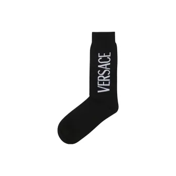 VERSACE Logo Intarsia-Knitted Socks