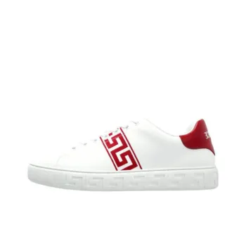VERSACE Low Top Skateboard Shoes Women's White Red