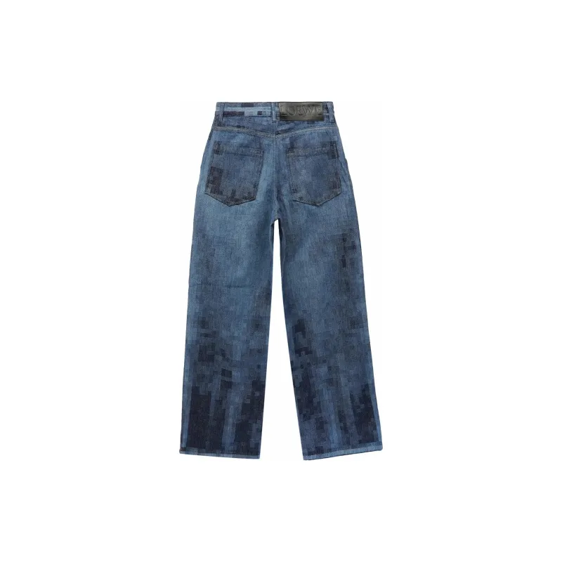 LOEWE Pixelated Baggy Jeans-1