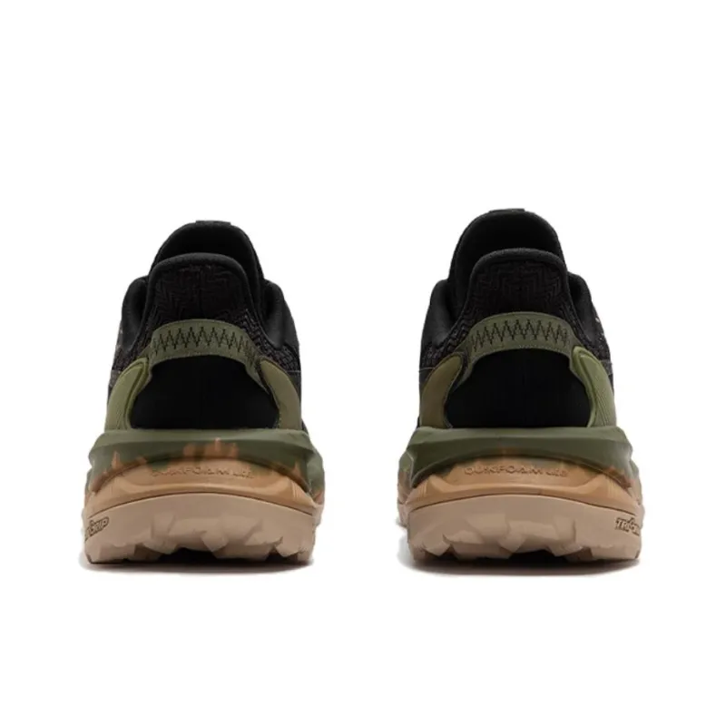 361° Non slip Wear resistant Shock Absorption Low Top Casual Trail Running Running Shoes Men's Black Green-3
