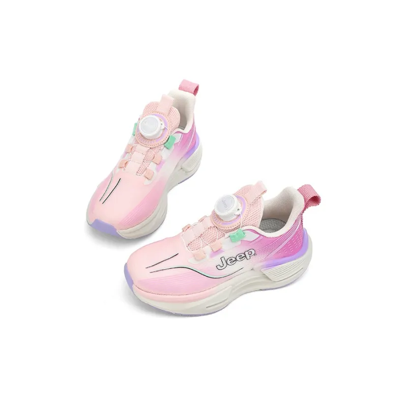 Jeep Wear-Resistant Slip-Resistant Breathable Cushioning Kids' Running Shoes Beige Pink Purple Kids'-4