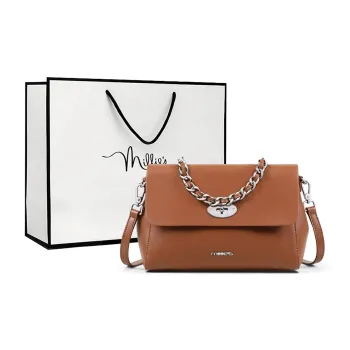 MILLIE'S Synthetic Leather Shoulder Bag, Crossbody Bag Regular Women's Gold Brown