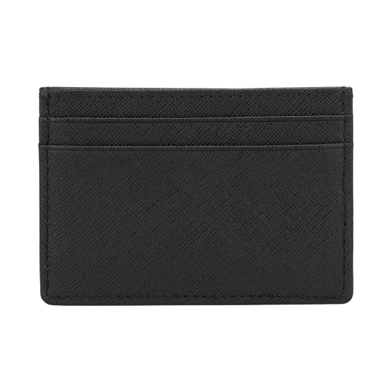 BOSS Leather Card Holder Men's Black-3