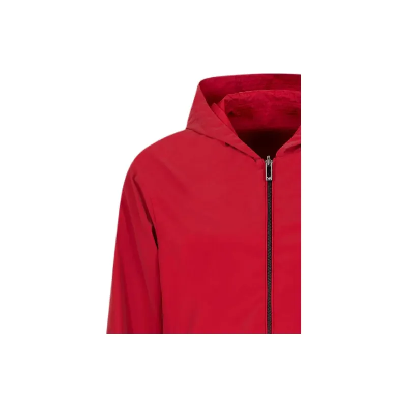 EMPORIO ARMANI Reversible Hooded Blouson In Shiny Nylon With Embroidery-5