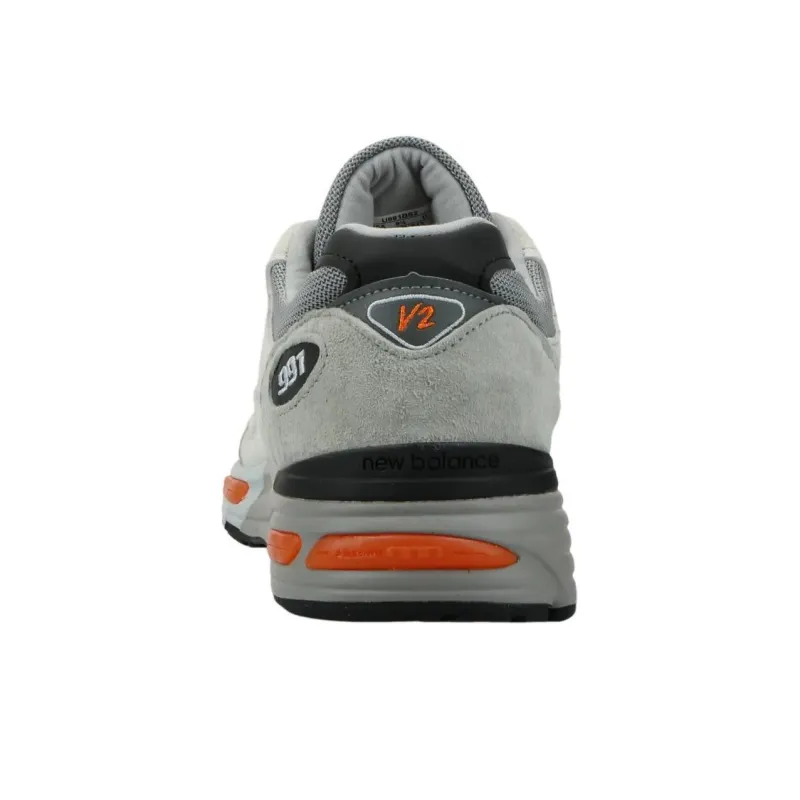 New Balance 991v2 MiUK Pelican Grey Orange-3