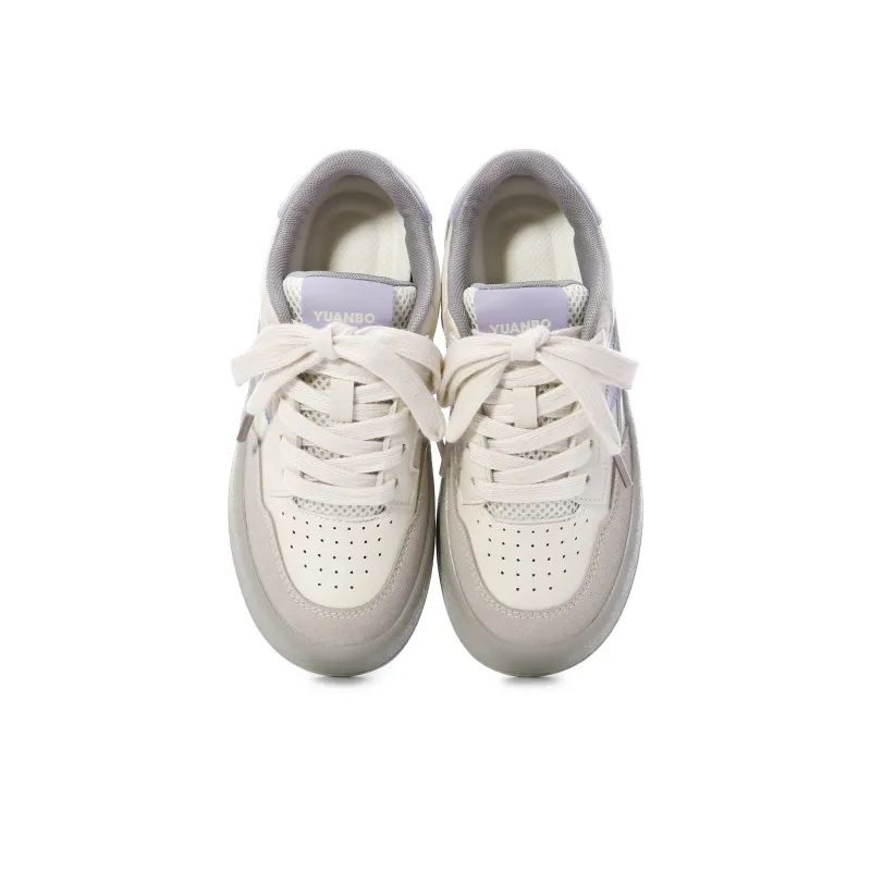 Lovely You Wear-resistant And Lightweight Low-Top Skateboard Shoes Women's Gray Purple-3