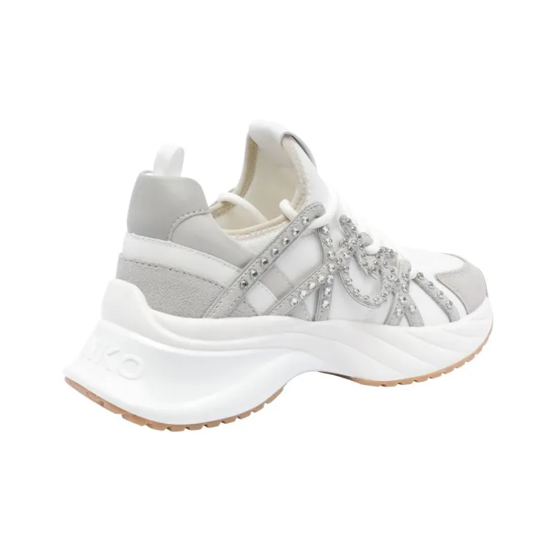 PINKO Stud Detailed Lace Up Sneakers Women's-3