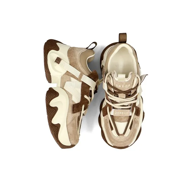 ZSBELLA Anti Slip And Wear Resistant Height Increasing Low Top Chunky Sneakers Women's-9