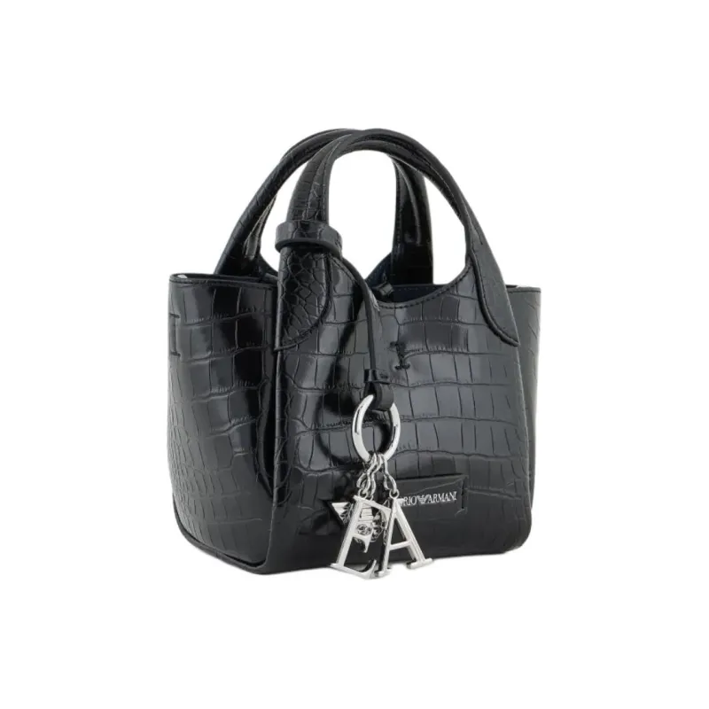 EMPORIO ARMANI Polyester Tote Bag, Shopping Bag, Crossbody Bag, Handbag Women's Black-1