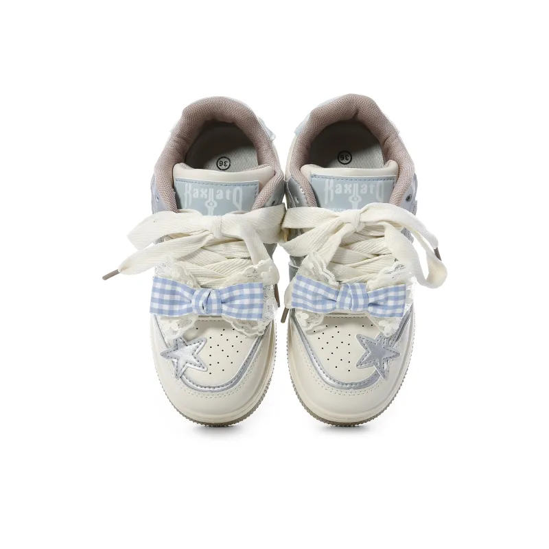 Lovely You Lightweight Low-Top Skateboard Shoes Women's Beige Silver-8