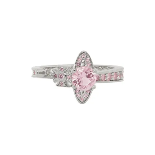 Vivienne Westwood Recycled Silver Saturn Decoration Ring Women
s Silver/Pink