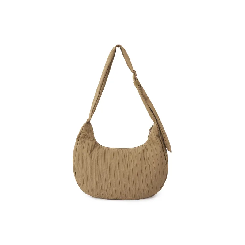 Reebok Fabric Shoulder Bag, Crossbody Bag, Crescent Bag Regular Women's Ecru/Black/Khaki-8