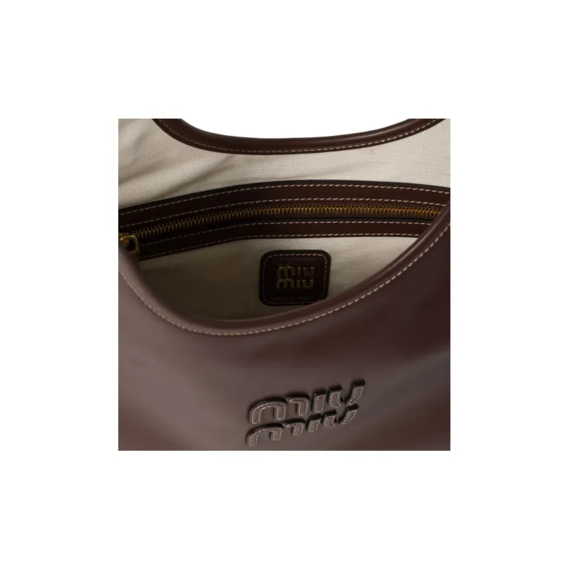 MIU MIU Ivy Cow Leather Tote Bag, Shopping Bag, Handbag, Shoulder Bag Women's Briarwood-5
