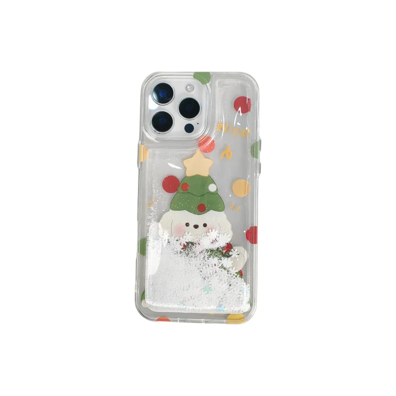 Wei Xin TPU Material Snowflake Lava Christmas Tree Phone Cases Compatible With IPhone 16/15 Pro Max/Apple 13/14 Pro/Max-0