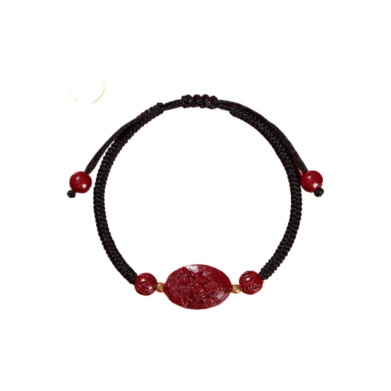 LOVING Reconstructed Cinnabar Bracelets Unisex-23