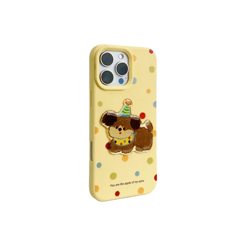Wei Xin TPU Material Yellow Patch Puppy Phone Cases Compatible With IPhone 16/15 Pro Max/Apple 13/14 Pro/Max-1