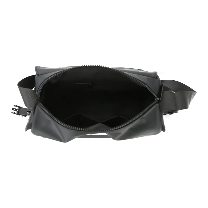 Wenpercy PU Shoulder Bag Large Size Unisex Black-4