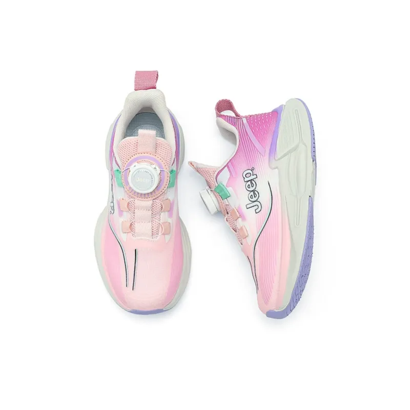 Jeep Wear-Resistant Slip-Resistant Breathable Cushioning Kids' Running Shoes Beige Pink Purple Kids'-7