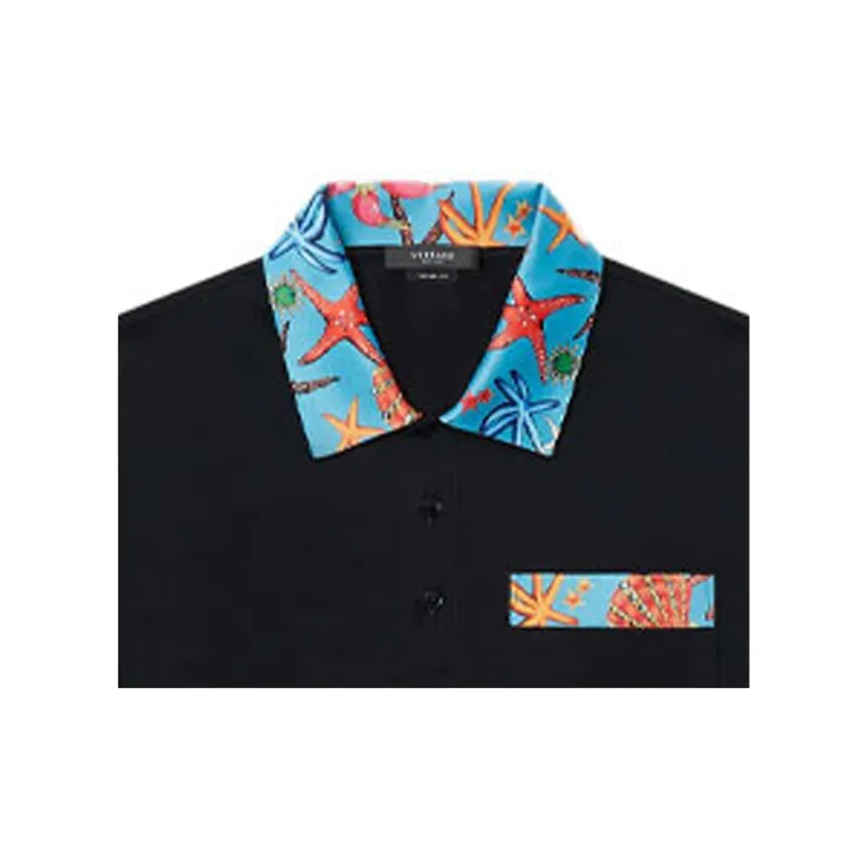 VERSACE Polo Shirts Men Black-4
