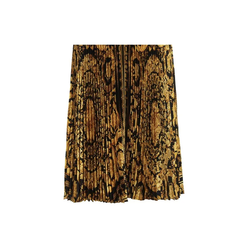 VERSACE Barocco Pleated Midi Skirt-3