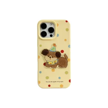 Wei Xin TPU Material Yellow Patch Puppy Phone Cases Compatible With IPhone 16/15 Pro Max/Apple 13/14 Pro/Max