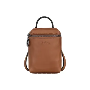 LONGCHAMP Le Pliage Xtra Cow Leather Shoulder Crossbody Handbag Mini Men's Cognac