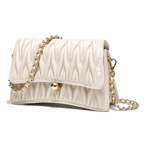 Vigno Synthetic Leather Shoulder Bag Women's Crystal Pink/Ecru/Silver/Black-2